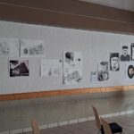 Ausstellung der Kohlezeichnungen und Gedichte, die vom Publikum der ArtNight angefertigt wurden.